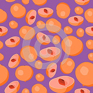 Abstract seamless background design cloth texture with abui fruit elements. Creative vector endless fabric pattern with photo