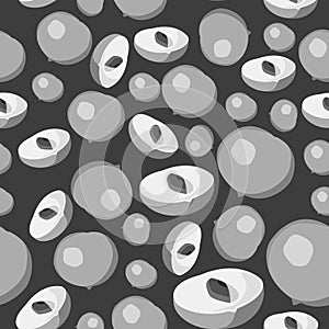 Abstract seamless background design cloth texture with abui fruit elements. Creative vector endless fabric pattern with photo