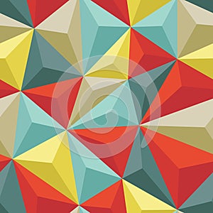 Abstract Seamless Background with Relief Triangles - Geometric vector pattern