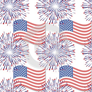 Abstract seamless background with USA flag pattern, part 5