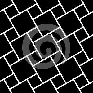 Abstract seamless black geometric checked tiled pattern
