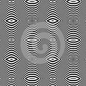 Abstract seamless  black and white background vector. stripe background
