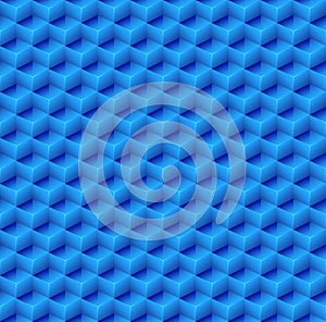 Abstract Seamless Blue Cube Background. Vector