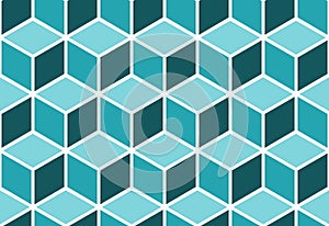 Abstract seamless blue cube pattern