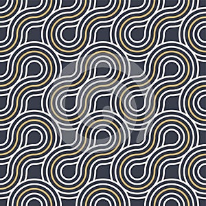 Abstract seamless. Seamless braided linear pattern, wavy lines. Endless striped texture with winding elements