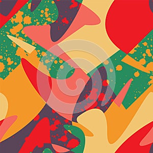 Abstract seamless colorful pattrn with wave shapes and dots photo