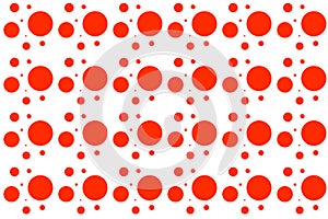 Abstract seamless colorful wallpaper with red circles on a white background. Decorative wallpaper seamless pattern