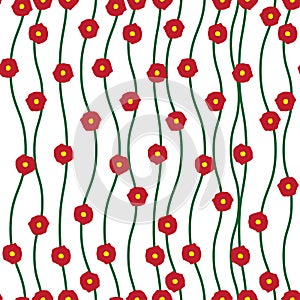 Abstract seamless cute florals simple pattern background and green lines Modern stylish texture. photo