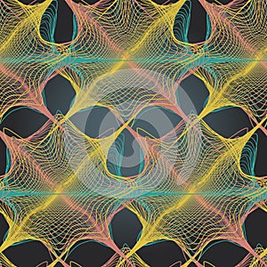 Abstract seamless dark pattern of radio waves photo