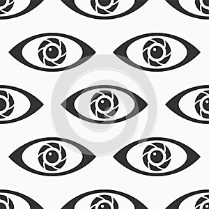 Abstract seamless eyes pattern. Stylized eye shapes