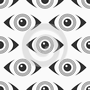 Abstract seamless eyes pattern. Stylized eye shapes