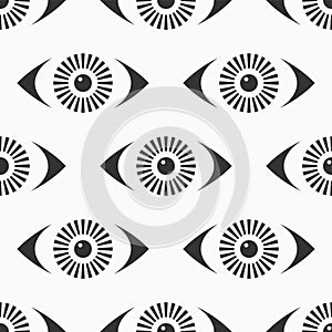 Abstract seamless eyes pattern. Stylized eye shapes