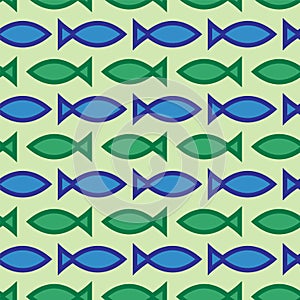 Abstract seamless fish pattern, vector illustration
