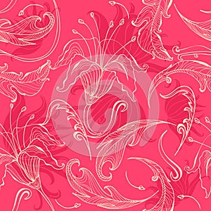 Abstract seamless floral pattern