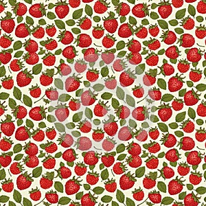 Abstract seamless fruit pattern with colorful ripe berries