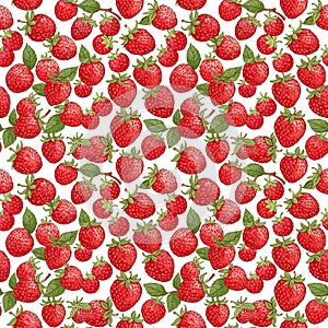 Abstract seamless fruit pattern with colorful ripe berries