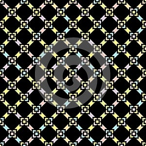 Abstract seamless funky pattern. Geometric grid background with lines, squares