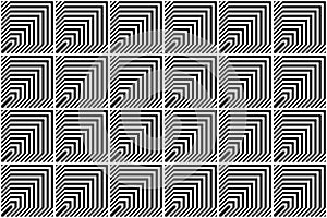 Abstract Seamless Geometric Checked Black and White Pattern