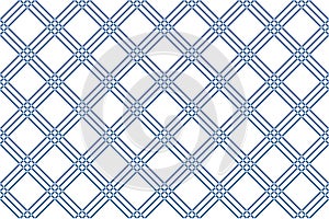 Seamless Geometric Checked Blue Lines Pattern