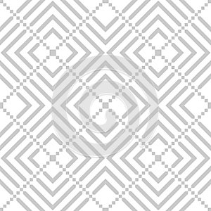 Abstract Seamless Geometric Checked Light Grey and White Pattern