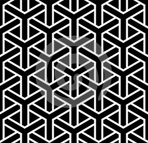 Abstract seamless geometric hexagons pattern and texture