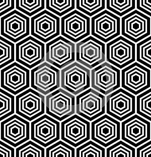 Abstract seamless geometric hexagons pattern