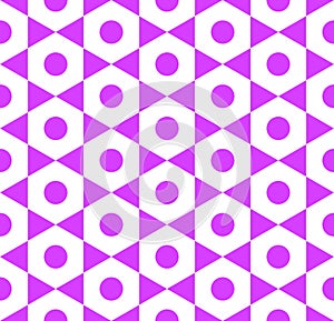 Abstract Seamless Geometric Hexagons, Triangles and Circles Pattern