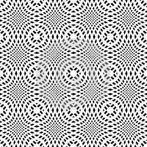 Abstract Seamless Geometric Op Art Black and White Pattern