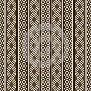 Wide stripes with alternate wicker lattices seamless pattern photo