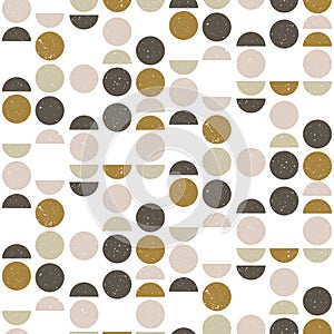 Abstract seamless geometric pattern with circles and semicircles in scandinavian style. photo
