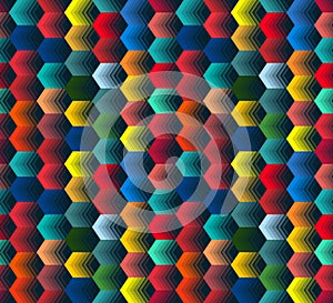 Abstract seamless geometric pattern. Optical illusion of motion.