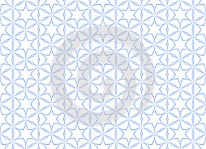 Abstract Seamless Geometric Stars and Hexagons Light Blue Pattern