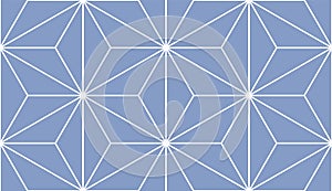 Seamless Geometric Triangles and Stars Blue Pattern