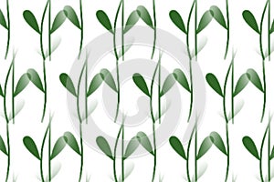 Abstract Seamless Green Leaves Pattern Colourful Background.