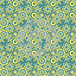 Abstract seamless groovy flower background.