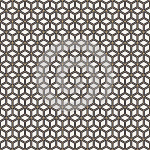 Abstract seamless hexagonal pattern with filled rhombuses