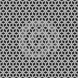 Abstract seamless hexagonal pattern with filled rhombuses