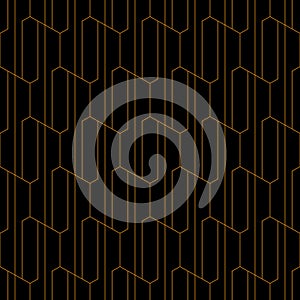 Abstract seamless lattice outline pattern. Hexagonal lattice pattern
