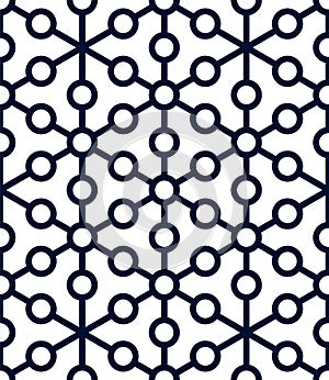 Abstract seamless line monochome geometric shape pattern design background photo