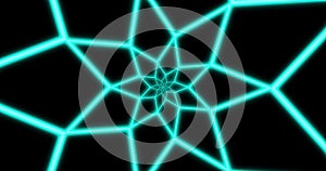 Abstract seamless loop blue neon geometric video.