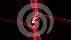 Abstract seamless loop red mesh line wave background futuristic background
