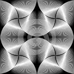 Abstract Seamless Op Art Pattern. Lines texture
