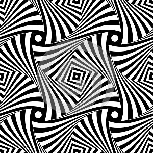 Abstract seamless op art pattern. Wavy lines texture