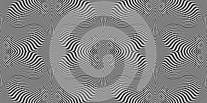 Abstract Seamless Op Art Wavy Lines Pattern. Striped Texture