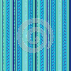 Abstract seamless ornament pattern, vector illustration, Retro background made with vertical stripes dots and leaves, Vintage hips