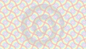 Abstract seamless pastel vector pattern with circle waves.