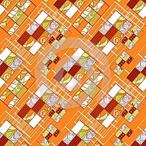 Abstract seamless patchwork pattern texture background