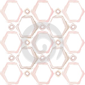 Abstract seamless pattern illustration of rectangles and hexagons