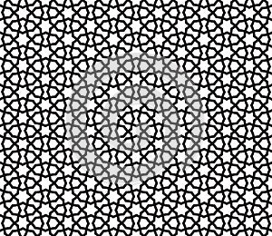 Abstract seamless pattern. Arabic line ornament with geometric shapes