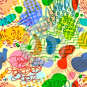 Abstract seamless pattern. Artistic background with transparancy design elements. Vector illustration